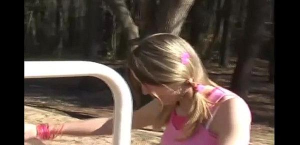  Kitty flashing her panty all over the playground